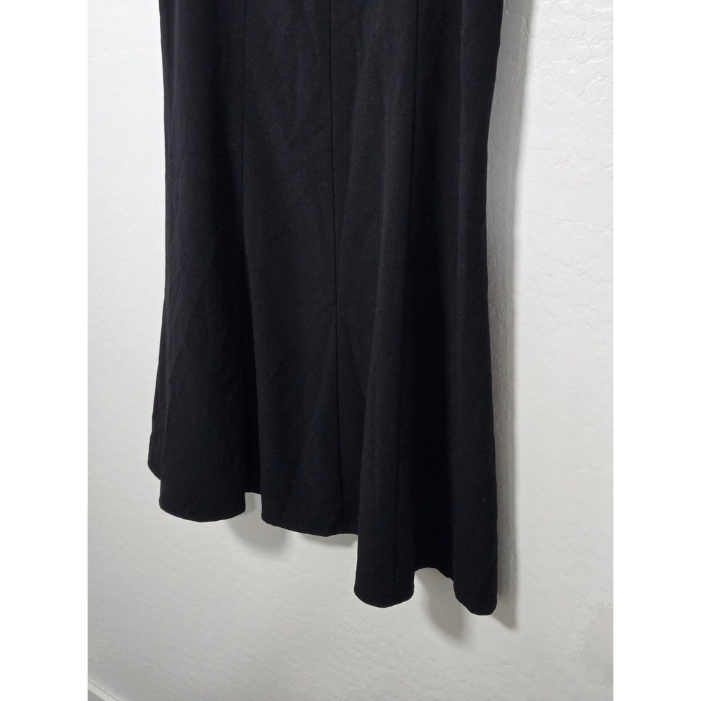Wawa Black Maxi Skirt Womens Large Solid A-Line Flare Stretch Made in USA 4883